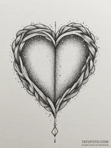 Tattoo sketch a heart with a subtle knot or b... - эскиз тату (№1755129267_0, 13.08.2025 23:54) — Tatufoto.com