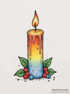 Candle, tattoo line art, on a clean white pap... - эскиз тату (№1755131668_0, 14.08.2025 00:34) — Tatufoto.com