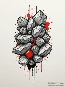 Tattoo design a heavy, textured rock surface,... - эскиз тату (№1755132272_0, 14.08.2025 00:44) — Tatufoto.com