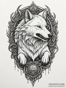 Tattoo sketch a fenrir wolf, breaking free fr... - эскиз тату (№1755133282_0, 14.08.2025 01:01) — Tatufoto.com