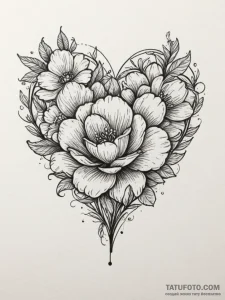 Tattoo sketch a crayon drawing style heart or... - эскиз тату (№1755133487_0, 14.08.2025 01:04) — Tatufoto.com