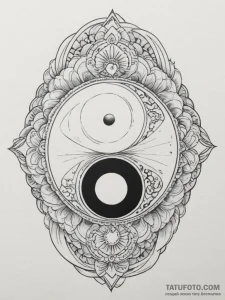 Tattoo sketch a half-yin, half-yang symbol on... - эскиз тату (№1755133888_0, 14.08.2025 01:11) — Tatufoto.com