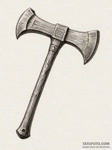 Axe, artistic tattoo sketch, fine lines, deli... - эскиз тату (№1755134492_0, 14.08.2025 01:21) — Tatufoto.com