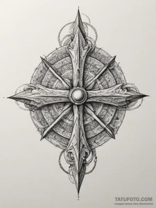 Tattoo sketch: a bold kolovrat, with each ray... - эскиз тату (№1755134688_0, 14.08.2025 01:24) — Tatufoto.com