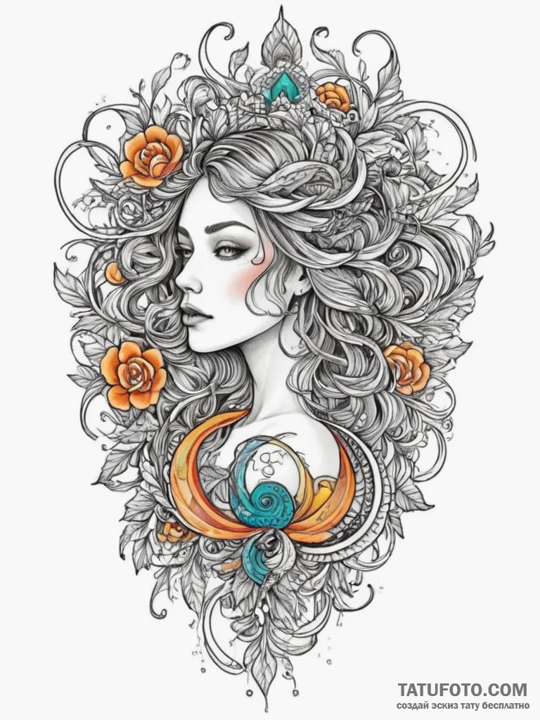 Tattoo sketch an abstract representation of a... - эскиз тату (№1755135890_0, 14.08.2025 01:44) — Tatufoto.com