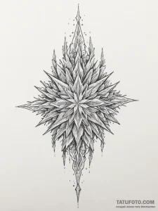 Tattoo design ice crystals forming a sharp, p... - эскиз тату (№1755136690_0, 14.08.2025 01:58) — Tatufoto.com