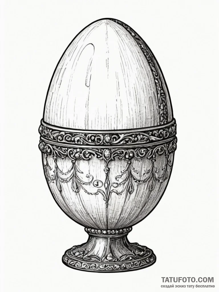 Faberge egg, tattoo line art, rough sketchy l... - эскиз тату (№1755138095_0, 14.08.2025 02:21) — Tatufoto.com