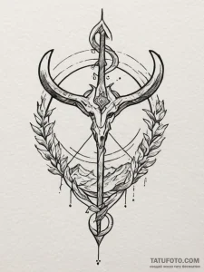 Tattoo sketch a sagittarius symbol formed by... - эскиз тату (№1755138706_0, 14.08.2025 02:31) — Tatufoto.com