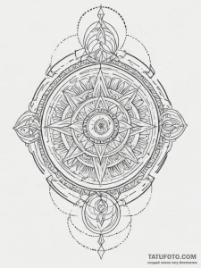 Tattoo sketch a zodiac glyph with a small, el... - эскиз тату (№1755139707_0, 14.08.2025 02:48) — Tatufoto.com
