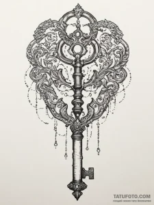 Antique key collection, tattoo flash sheet de... - эскиз тату (№1755140112_0, 14.08.2025 02:55) — Tatufoto.com