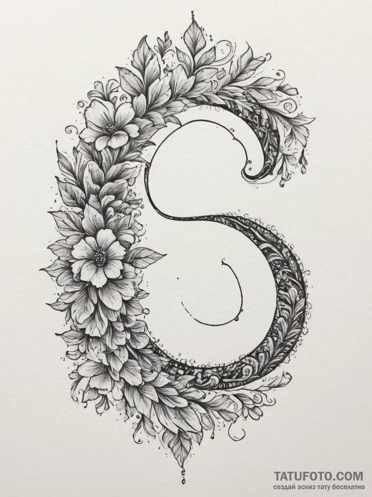 Tattoo design a stylized 'f' for 'respects' b... - эскиз тату (№1755140718_0, 14.08.2025 03:05) — Tatufoto.com