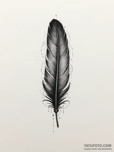 A single raven feather, ink illustration for... - эскиз тату (№1755141912_0, 14.08.2025 03:25) — Tatufoto.com