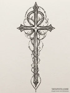 Tattoo design a 'key of life' (ankh) split be... - эскиз тату (№1755142917_0, 14.08.2025 03:41) — Tatufoto.com