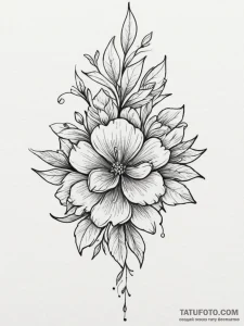 Tattoo design a floral design with a subtle,... - эскиз тату (№1755143520_0, 14.08.2025 03:52) — Tatufoto.com