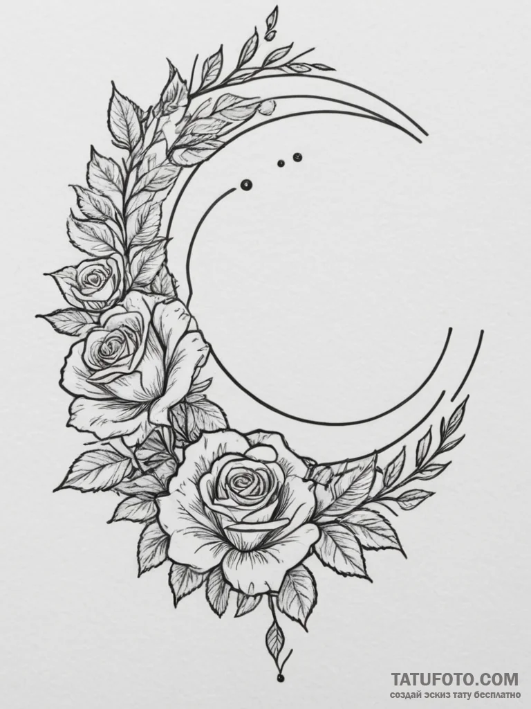 Tattoo design a minimalist moon phase sequenc... - эскиз тату (№1755144523_0, 14.08.2025 04:08) — Tatufoto.com