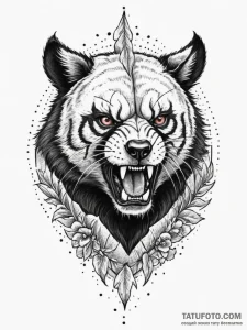 Tattoo design an aggressive wolverine, fierce... - эскиз тату (№1755144921_0, 14.08.2025 04:15) — Tatufoto.com
