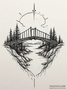 Tattoo design a sturdy bridge, symbolizing ov... - эскиз тату (№1755145123_0, 14.08.2025 04:18) — Tatufoto.com