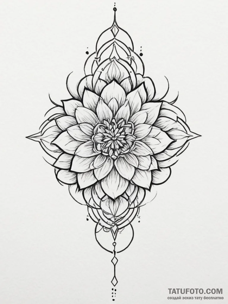 Tattoo sketch a subtle geometric pattern on a... - эскиз тату (№1755145918_0, 14.08.2025 04:31) — Tatufoto.com