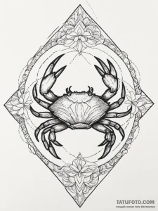 Tattoo design a cancer crab as a guardian of... - эскиз тату (№1755146925_0, 14.08.2025 04:48) — Tatufoto.com