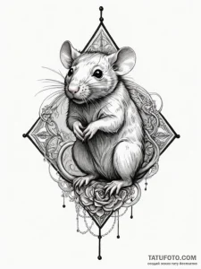 Rat, tattoo sketch design, on a clean white p... - эскиз тату (№1755147131_0, 14.08.2025 04:52) — Tatufoto.com