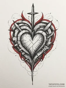 Tattoo sketch a delicate geometric heart, com... - эскиз тату (№1755147330_0, 14.08.2025 04:55) — Tatufoto.com