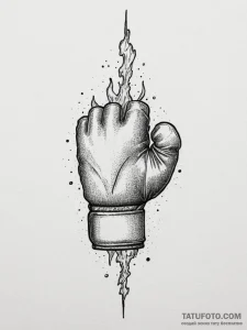 Tattoo design a boxing glove with a subtle fl... - эскиз тату (№1755148114_0, 14.08.2025 05:08) — Tatufoto.com