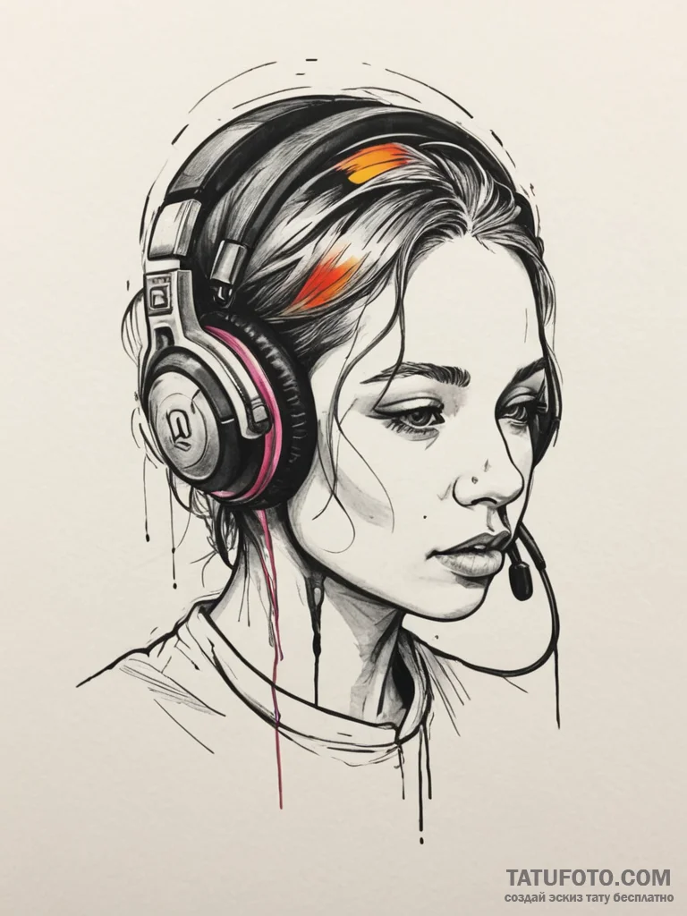 Headphones, tattoo flash sheet design, blackw... - эскиз тату (№1755149289_0, 14.08.2025 05:28) — Tatufoto.com