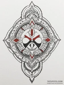 Tattoo sketch a controller's analog stick wit... - эскиз тату (№1755150074_0, 14.08.2025 05:41) — Tatufoto.com