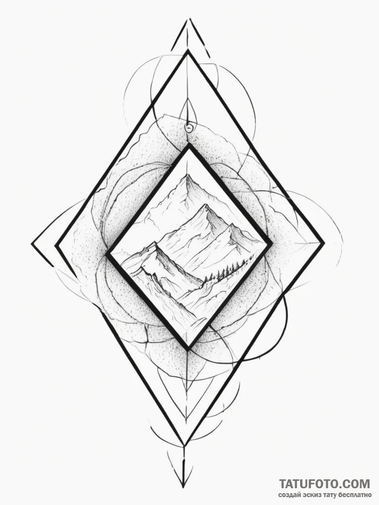 Rhombus - эскиз тату (№1755150272_0, 14.08.2025 05:44) — Tatufoto.com