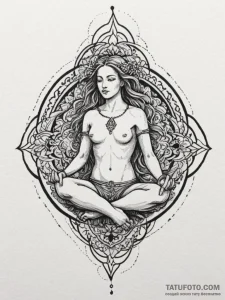 Tattoo sketch aquarius's water-bearer, with t... - эскиз тату (№1755151057_0, 14.08.2025 05:57) — Tatufoto.com