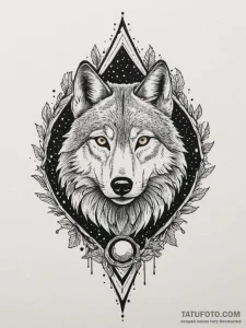 Tattoo design: a wolf or crow (associated wit... - эскиз тату (№1755151645_0, 14.08.2025 06:07) — Tatufoto.com