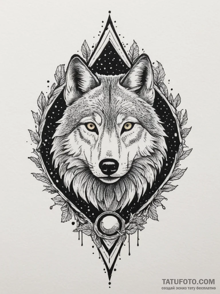Tattoo design: a wolf or crow (associated wit... - эскиз тату (№1755151645_0, 14.08.2025 06:07) — Tatufoto.com