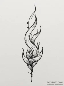 Tattoo design a flame burning steadily in the... - эскиз тату (№1755151841_0, 14.08.2025 06:10) — Tatufoto.com