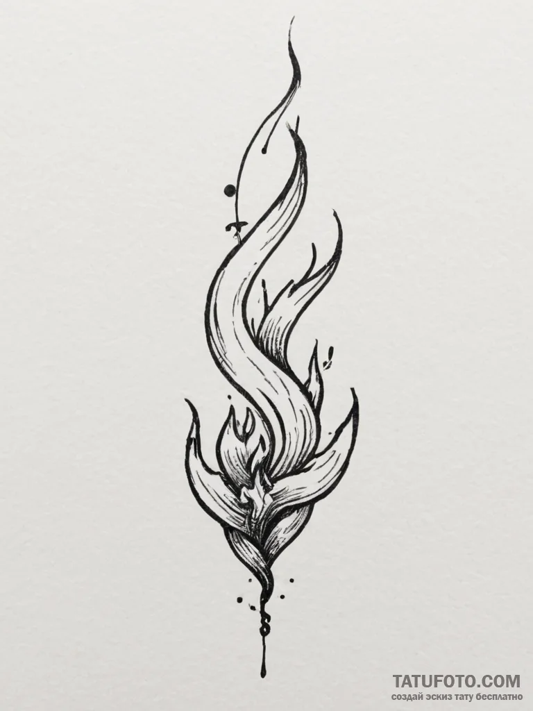 Tattoo design a flame burning steadily in the... - эскиз тату (№1755151841_0, 14.08.2025 06:10) — Tatufoto.com