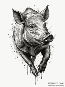 Boar, tattoo sketch design, on a clean white... - эскиз тату (№1755152236_0, 14.08.2025 06:17) — Tatufoto.com