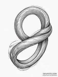 Mobius strip, tattoo line art, rough sketchy... - эскиз тату (№1755152432_0, 14.08.2025 06:20) — Tatufoto.com