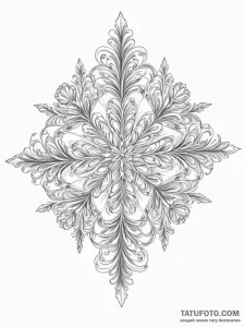 A close-up of the delicate, crystalline struc... - эскиз тату (№1755152824_0, 14.08.2025 06:27) — Tatufoto.com