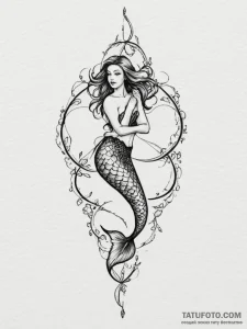 Tattoo sketch a mermaid's tail forming an inf... - эскиз тату (№1755153816_0, 14.08.2025 06:43) — Tatufoto.com