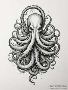 Tattoo sketch a strong, mythical sea creature... - эскиз тату (№1755154213_0, 14.08.2025 06:50) — Tatufoto.com