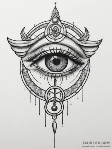 Eye of ra, tattoo line art, bold outlines, th... - эскиз тату (№1755154412_0, 14.08.2025 06:53) — Tatufoto.com