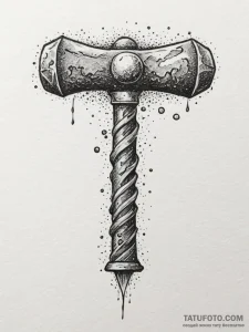 Tattoo sketch: stylized depiction of perun's... - эскиз тату (№1755154607_0, 14.08.2025 06:56) — Tatufoto.com