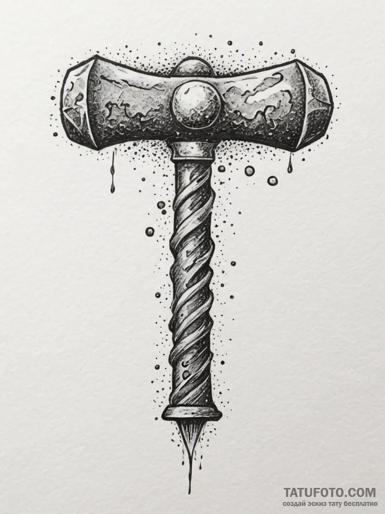 Tattoo sketch: stylized depiction of perun's... - эскиз тату (№1755154607_0, 14.08.2025 06:56) — Tatufoto.com