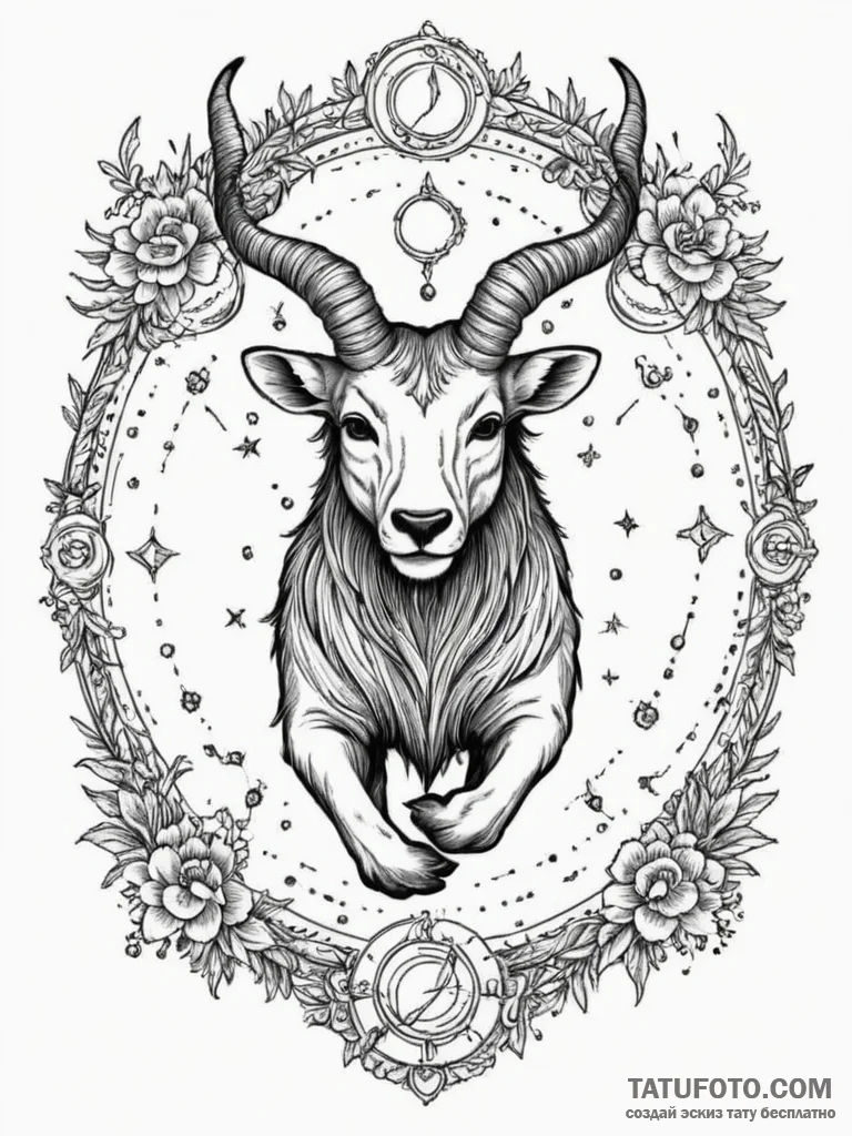 Tattoo sketch a zodiac animal breaking throug... - эскиз тату (№1755155002_0, 14.08.2025 07:03) — Tatufoto.com