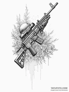Machine gun - эскиз тату (№1755155202_0, 14.08.2025 07:06) — Tatufoto.com