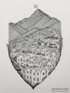 The colorful houses of bo-kaap in cape town,... - эскиз тату (№1755156780_0, 14.08.2025 07:33) — Tatufoto.com