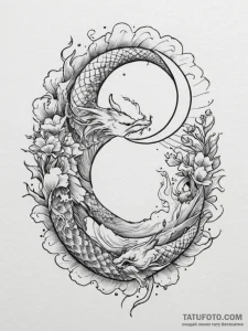 Sun and moon, ink illustration for tattoo, on... - эскиз тату (№1755156979_0, 14.08.2025 07:36) — Tatufoto.com