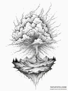 Tattoo sketch an abstract representation of a... - эскиз тату (№1755157572_0, 14.08.2025 07:46) — Tatufoto.com