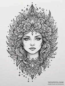 Tattoo design a gentle blend of cool tones, f... - эскиз тату (№1755158364_0, 14.08.2025 07:59) — Tatufoto.com