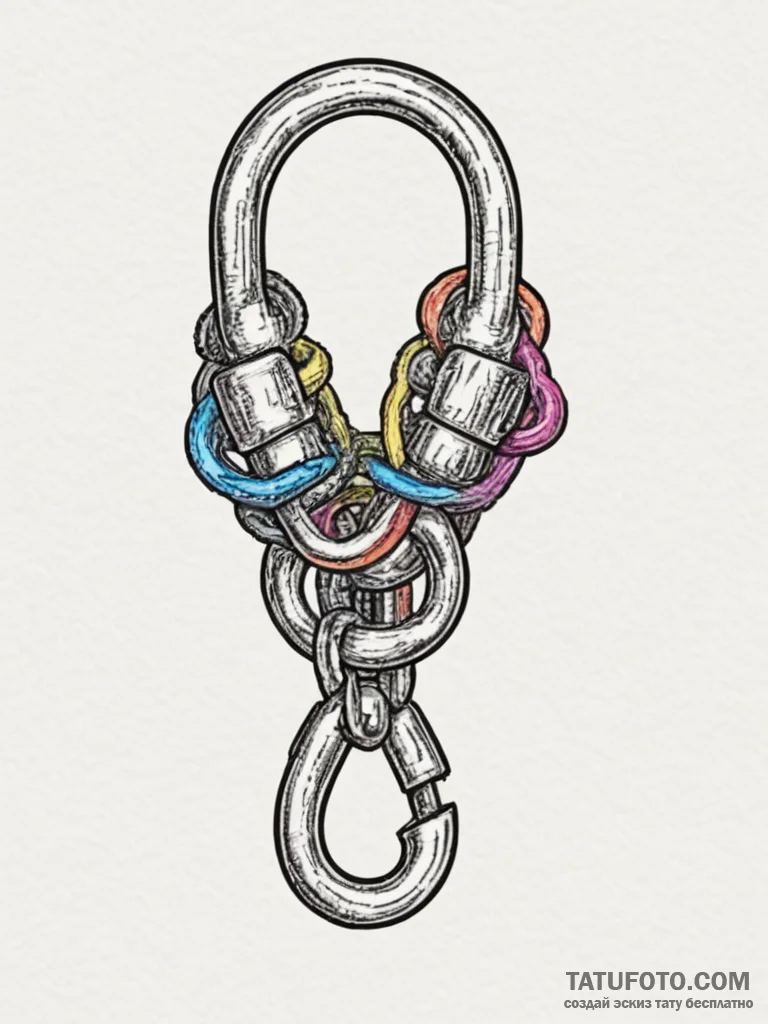 Shackles, artistic tattoo sketch, on a clean... - эскиз тату (№1755159352_0, 14.08.2025 08:15) — Tatufoto.com