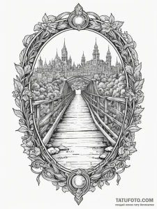 Bridge, tattoo flash sheet design, clean line... - эскиз тату (№1755159550_0, 14.08.2025 08:19) — Tatufoto.com